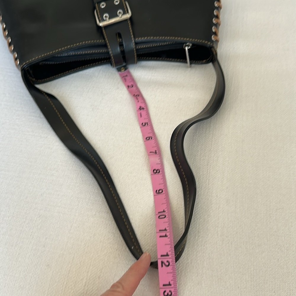 Tiffany & Fred Paris Leather Satchel Black/Tan - Picture 11 of 12